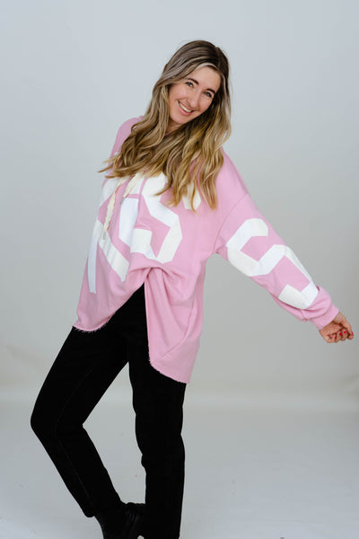 Hoodie Pullover oversized cool Trend Rosa 