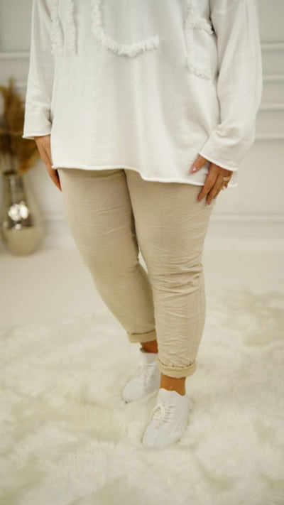 Curvy Jogpants Beige Gr.44-48 - Kleidezeit