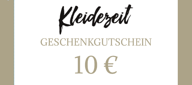 Kleidezeit - Geschenkgutschein - Kleidezeit