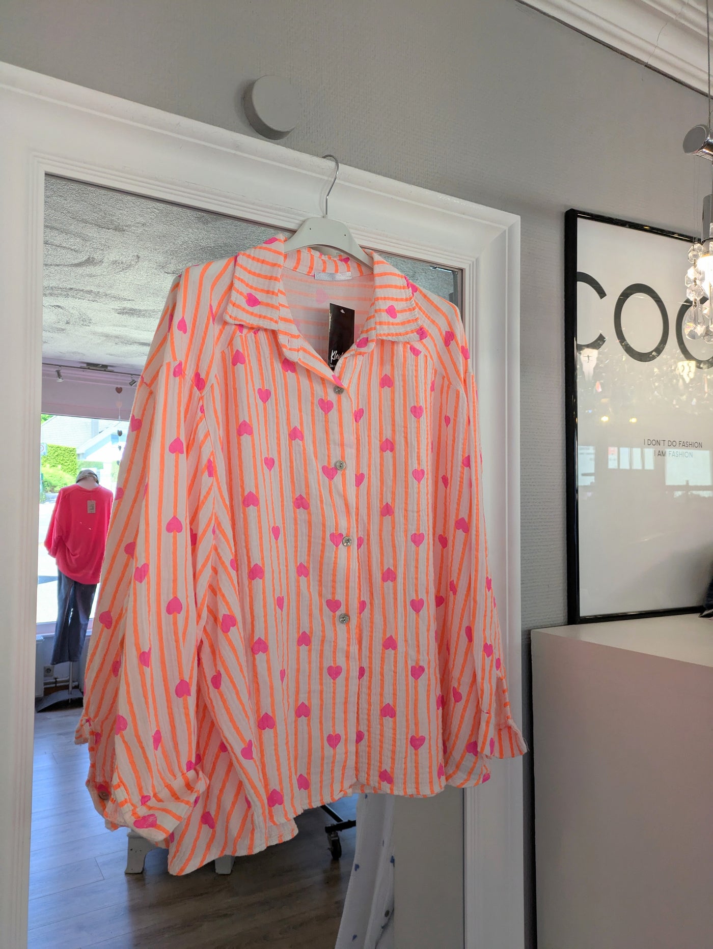 Musselinbluse ( Neon Orange / Pink )