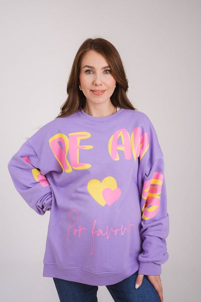 Sweater Heart Lila - Kleidezeit